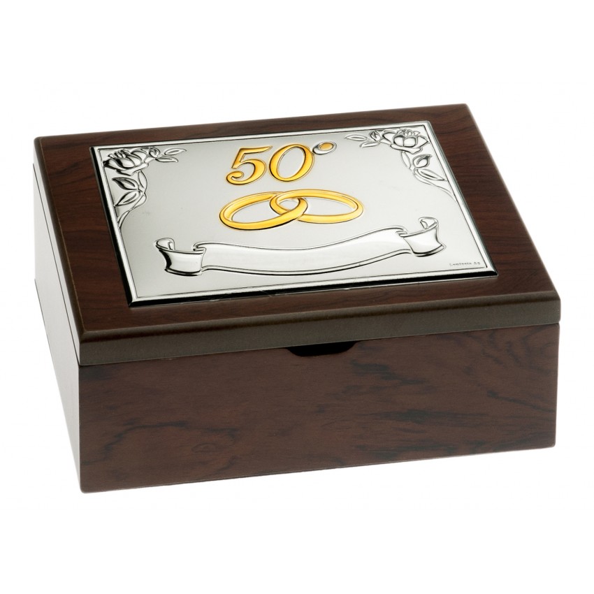 Caja 50 aniversario 21x14x5cms personalizada para bodas oro
