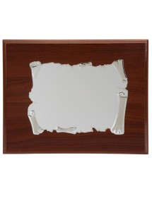 PLACA 29X23 PERGAM ALUM. 20X15 MADERA LUJO P-1676