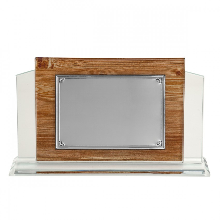 PLACA CRISTAL 21X17X6 + PLACA ALUMINIO 12X16