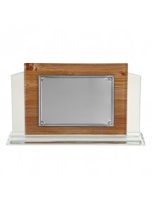 PLACA CRISTAL 21X17X6 + PLACA ALUMINIO 12X16