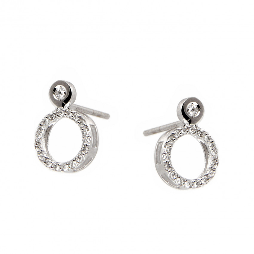 PENDIENTES DIAMANTES ORO BLANCO