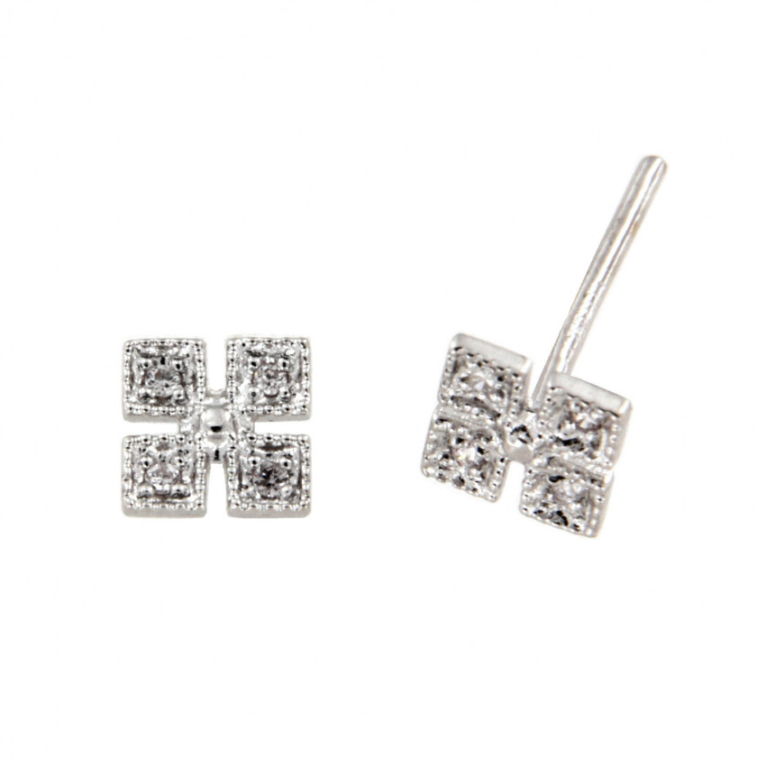 PENDIENTES DIAMANTES ORO BLANCO