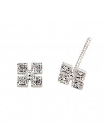 PENDIENTES DIAMANTES ORO BLANCO