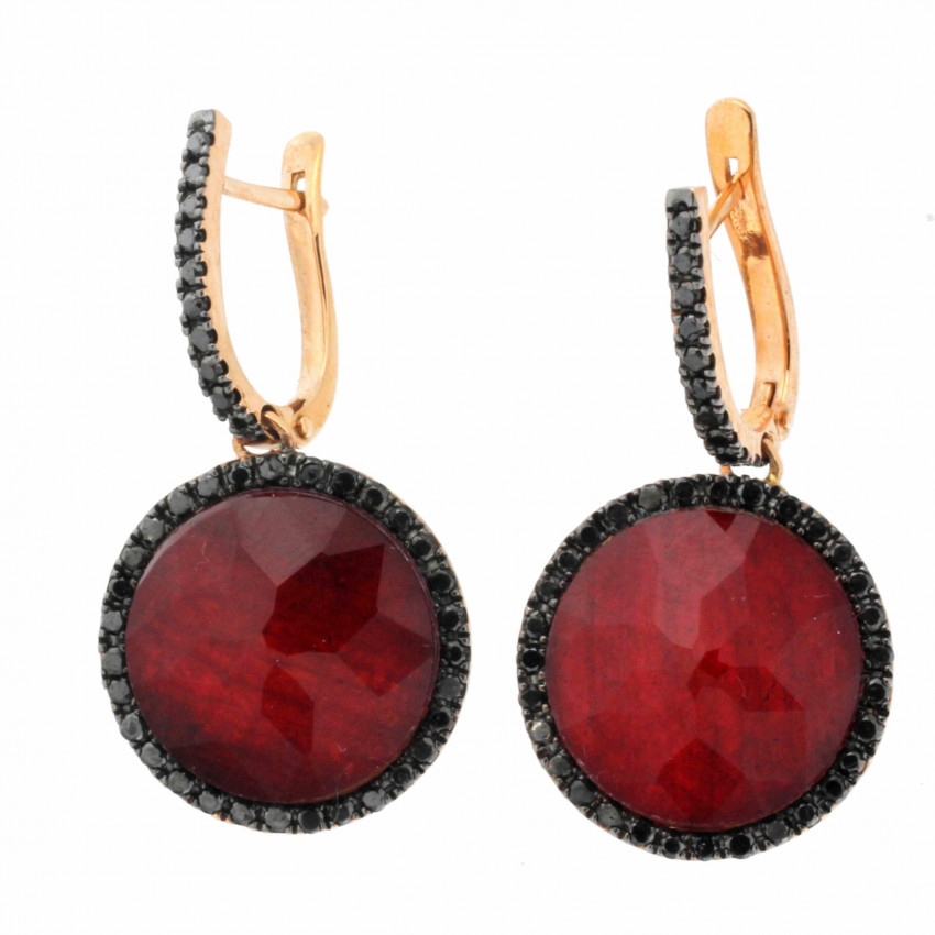 PENDIENTES DIAMANTES NEGROS RUBI