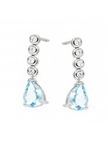 PENDIENTES DIAMANTES AGUAMARINA