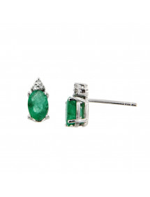 PENDIENTES DIAMANTES ESMERALDAS O.B.