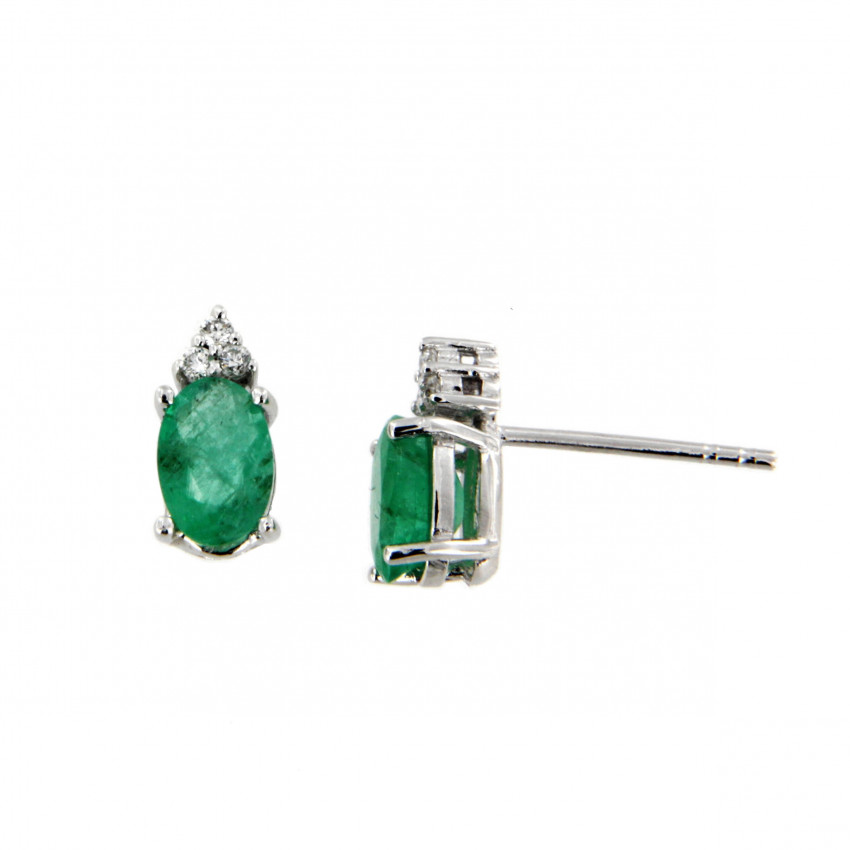 PENDIENTES DIAMANTES ESMERALDAS O.B.