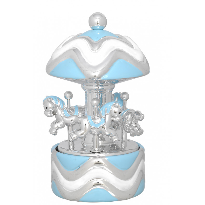*CARROUSEL MUSICAL CABALLOS CELESTE 9X17