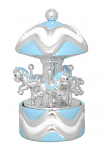 *CARROUSEL MUSICAL CABALLOS CELESTE 9X17