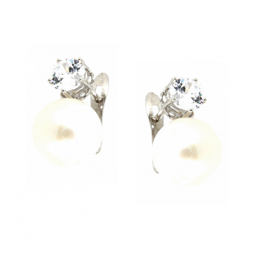 PENDIENTES PERLA ORO BLANCO