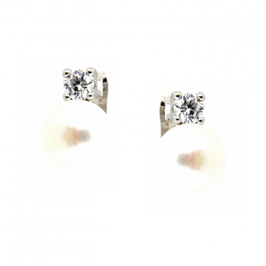 PENDIENTES PERLA ORO BLANCO