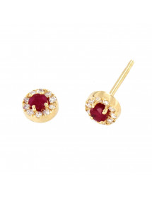 PENDIENTES DIAMANTES RUBI