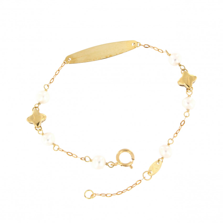 PULSERA CHAPA PERLAS COMUNION