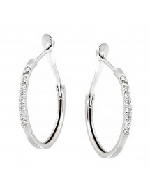 PENDIENTES ARO DIAMANTES ORO BLANCO