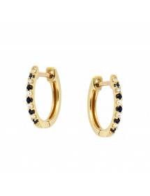 PENDIENTES ARO DIAMANTES ZAFIROS