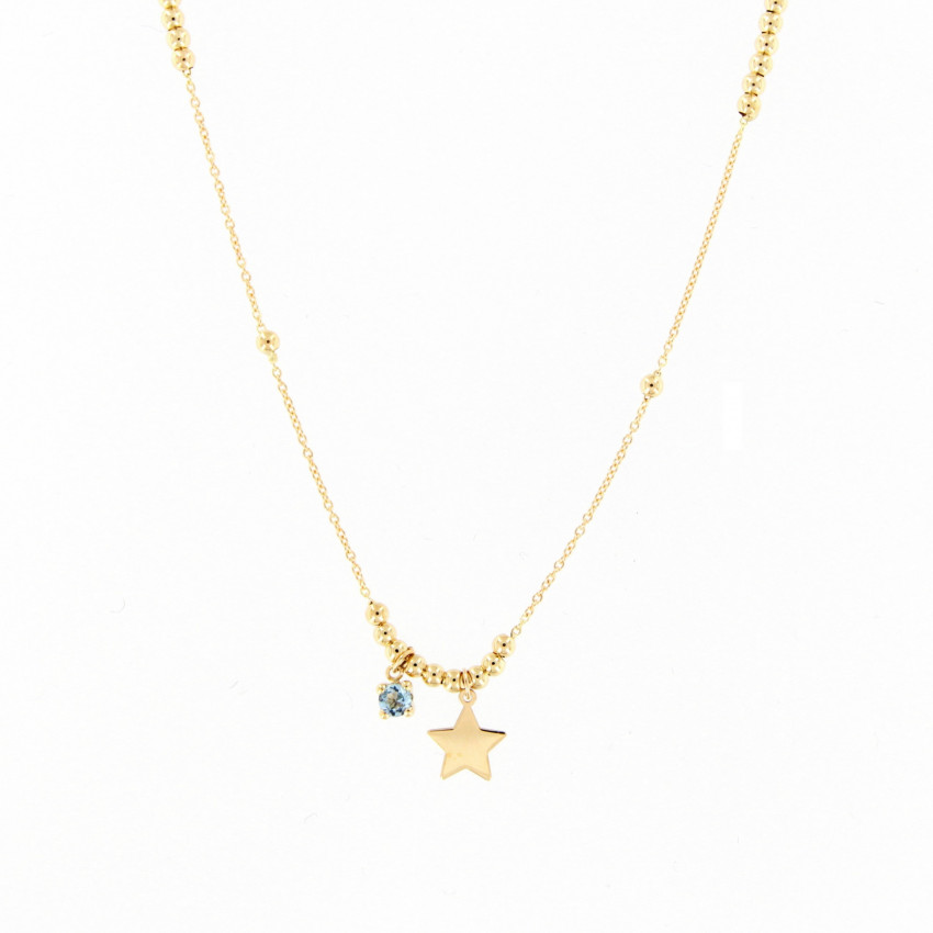 GARGANTILLA ESTRELLA TOPACIO AZUL BOLITA