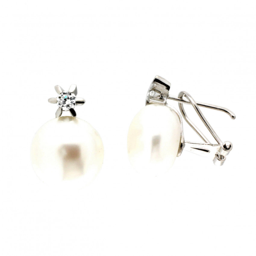 PENDIENTES PERLA ORO BLANCO