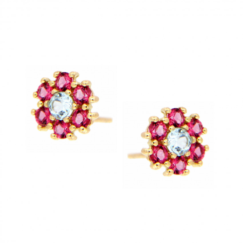 PENDIENTES TOPACIO FUCSIA TOPACIO AZUL