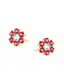 PENDIENTES TOPACIO FUCSIA TOPACIO AZUL