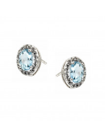 PENDIENTES AGUAMARINA