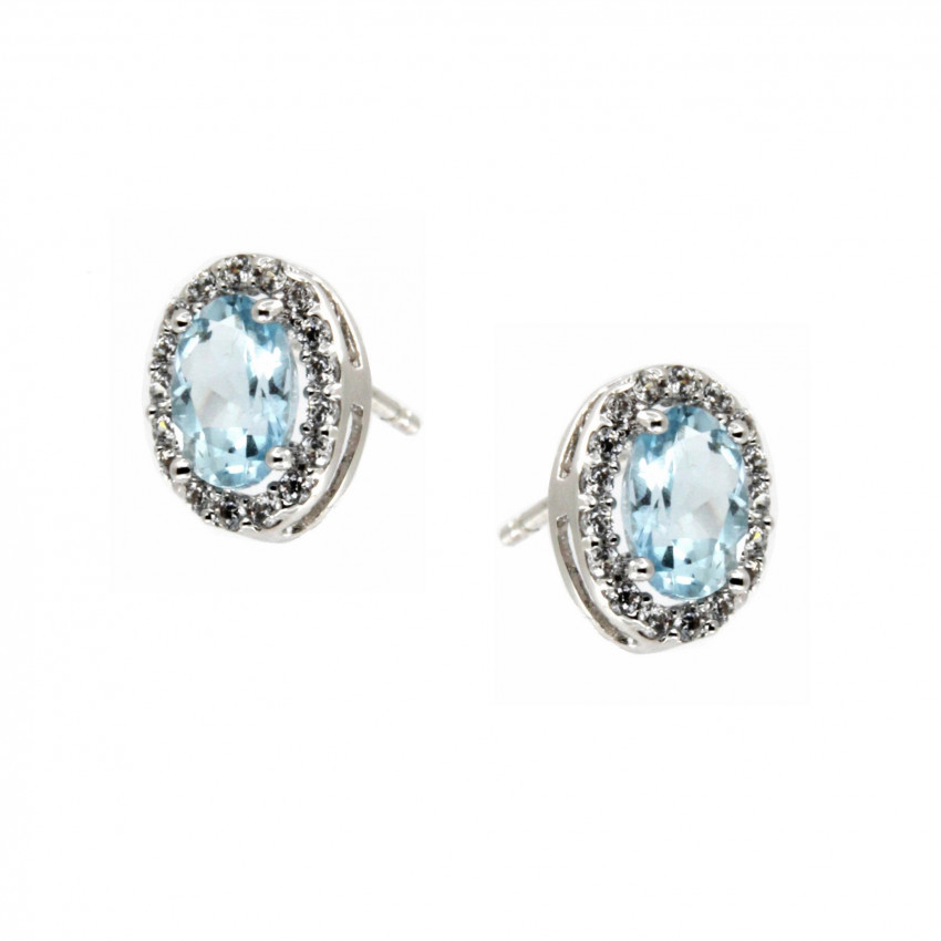 PENDIENTES AGUAMARINA