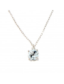 COLGANTE AGUAMARINA CON CADENA ORO BLANC