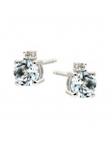 PENDIENTES AGUAMARINA ORO BLANCO