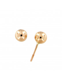 PENDIENTES BOLA ORO ROSA