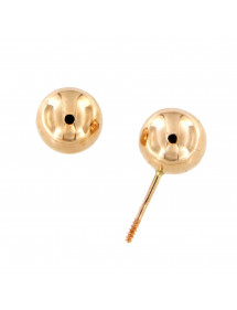 PENDIENTES BOLA ORO ROSA