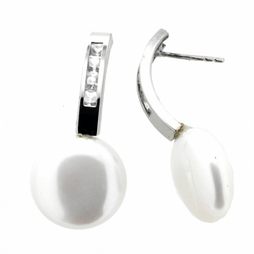 PENDIENTES PERLA ORO BLANCO