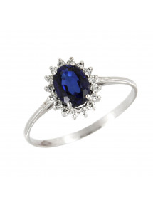 SORTIJA DIAMANTES ZAFIRO ORO BLANCO