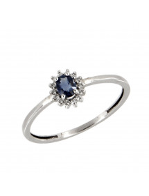 SORTIJA DIAMANTES ZAFIRO ORO BLANCO
