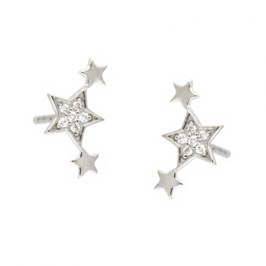 PENDIENTES DIAMANTES ESTRELLAS ORO BLANC