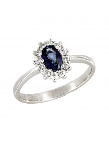 SORTIJA DIAMANTES ZAFIRO ORO BLANCO