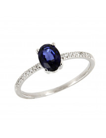 SORTIJA DIAMANTES ZAFIRO ORO BLANCO