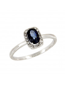 SORTIJA DIAMANTES ZAFIRO ORO BLANCO