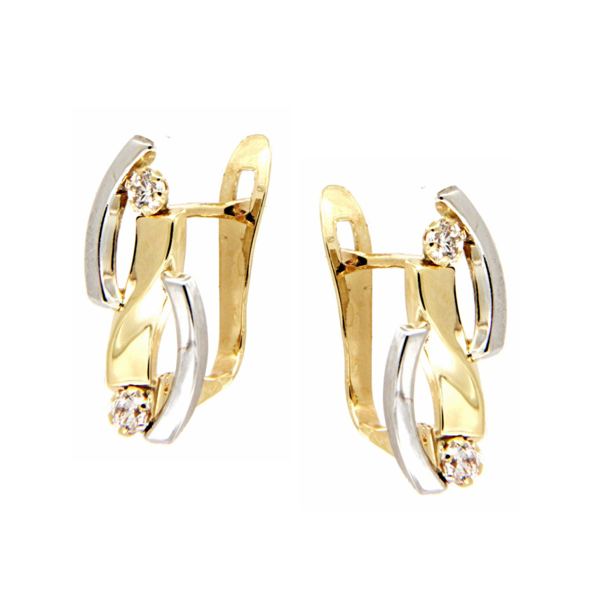 PENDIENTES BICOLOR 9K